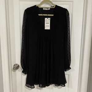 Zara Black Dress with polka dots